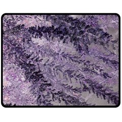 Flowers Branches Purple Double Sided Fleece Blanket (medium)  by DinkovaArt