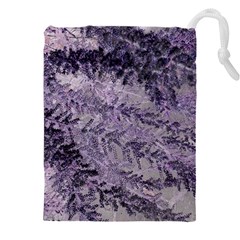 Flowers Branches Purple Drawstring Pouch (5xl) by DinkovaArt