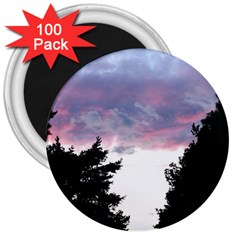 Colorful Overcast, Pink,violet,gray,black 3  Magnets (100 Pack)