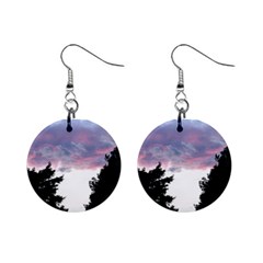 Colorful Overcast, Pink,violet,gray,black Mini Button Earrings by MartinsMysteriousPhotographerShop