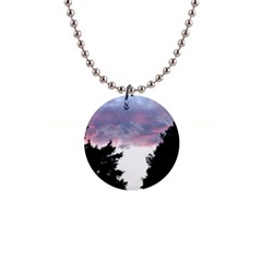 Colorful Overcast, Pink,violet,gray,black 1  Button Necklace by MartinsMysteriousPhotographerShop