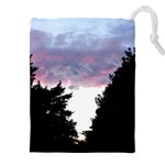 Colorful overcast, pink,violet,gray,black Drawstring Pouch (4XL) Front