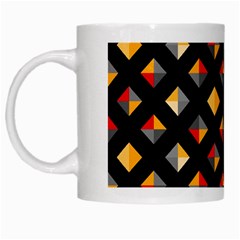 Geometric Diamond Tile White Mugs by tmsartbazaar