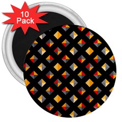 Geometric Diamond Tile 3  Magnets (10 Pack)  by tmsartbazaar