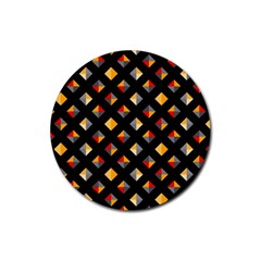 Geometric Diamond Tile Rubber Round Coaster (4 Pack)  by tmsartbazaar