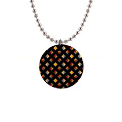 Geometric Diamond Tile 1  Button Necklace by tmsartbazaar