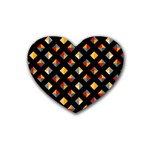 Geometric Diamond Tile Rubber Coaster (Heart)  Front