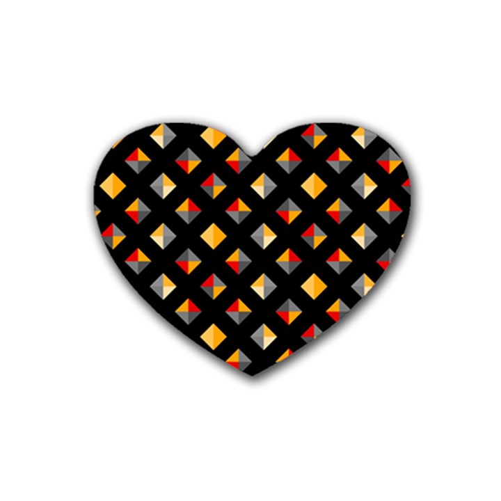 Geometric Diamond Tile Rubber Coaster (Heart) 