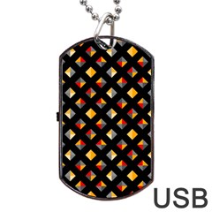 Geometric Diamond Tile Dog Tag Usb Flash (one Side) by tmsartbazaar