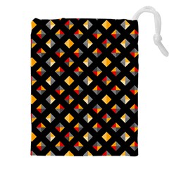 Geometric Diamond Tile Drawstring Pouch (4xl) by tmsartbazaar