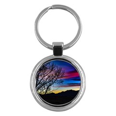 Sunset Landscape Scene, San Juan Province, Argentina003 Key Chain (round) by dflcprintsclothing