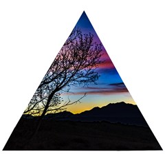 Sunset Landscape Scene, San Juan Province, Argentina003 Wooden Puzzle Triangle by dflcprintsclothing