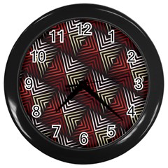 Abstract Zigzag Motif Wall Clock (black)