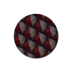 Abstract Zigzag Motif Rubber Round Coaster (4 Pack)  by tmsartbazaar