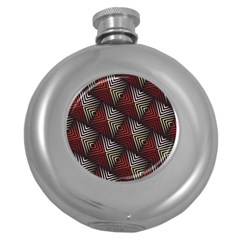 Abstract Zigzag Motif Round Hip Flask (5 Oz) by tmsartbazaar