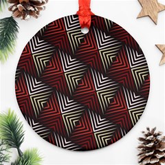 Abstract Zigzag Motif Round Ornament (two Sides) by tmsartbazaar