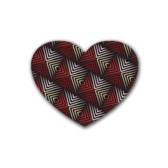 Abstract Zigzag Motif Rubber Coaster (heart)  by tmsartbazaar