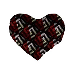 Abstract Zigzag Motif Standard 16  Premium Flano Heart Shape Cushions by tmsartbazaar