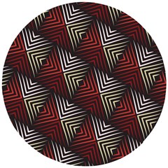 Abstract Zigzag Motif Wooden Puzzle Round by tmsartbazaar