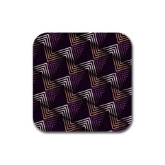 Zigzag Motif Design Rubber Square Coaster (4 Pack)  by tmsartbazaar