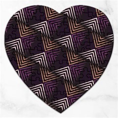 Zigzag Motif Design Jigsaw Puzzle (heart) by tmsartbazaar