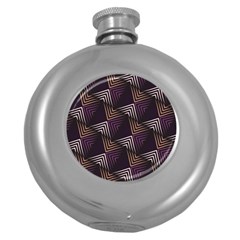 Zigzag Motif Design Round Hip Flask (5 Oz) by tmsartbazaar