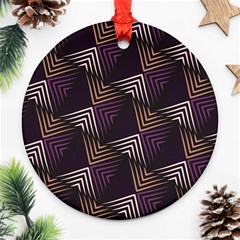 Zigzag Motif Design Round Ornament (two Sides) by tmsartbazaar