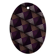 Zigzag Motif Design Oval Ornament (two Sides) by tmsartbazaar