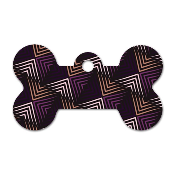 Zigzag Motif Design Dog Tag Bone (Two Sides)