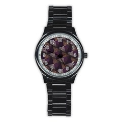 Zigzag Motif Design Stainless Steel Round Watch by tmsartbazaar