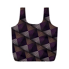 Zigzag Motif Design Full Print Recycle Bag (m) by tmsartbazaar