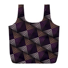 Zigzag Motif Design Full Print Recycle Bag (l) by tmsartbazaar