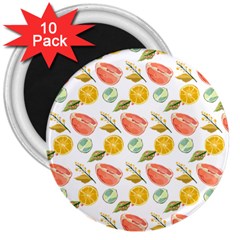 Citrus Gouache Pattern 3  Magnets (10 Pack)  by EvgeniaEsenina