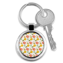 Citrus Gouache Pattern Key Chain (round) by EvgeniaEsenina