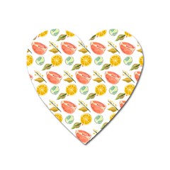 Citrus Gouache Pattern Heart Magnet by EvgeniaEsenina