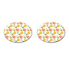 Citrus Gouache Pattern Cufflinks (oval) by EvgeniaEsenina