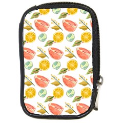 Citrus Gouache Pattern Compact Camera Leather Case by EvgeniaEsenina