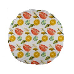 Citrus Gouache Pattern Standard 15  Premium Round Cushions by EvgeniaEsenina