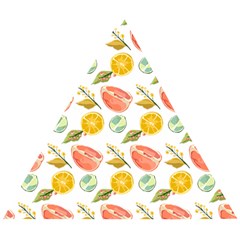 Citrus Gouache Pattern Wooden Puzzle Triangle by EvgeniaEsenina