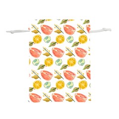 Citrus Gouache Pattern Lightweight Drawstring Pouch (l) by EvgeniaEsenina