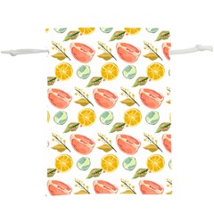 Citrus Gouache Pattern  Lightweight Drawstring Pouch (xl) by EvgeniaEsenina