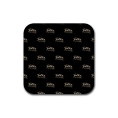 Dinosaur Skeleton Head Motif Pattern Rubber Coaster (square)  by dflcprintsclothing