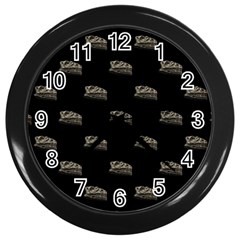 Dinosaur Skeleton Head Motif Pattern Wall Clock (black) by dflcprintsclothing