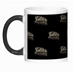 Dinosaur Skeleton Head Motif Pattern Morph Mugs by dflcprintsclothing