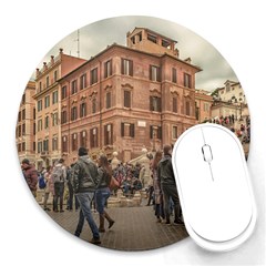 Piazza Di Spagna, Rome Italy Round Mousepads by dflcprintsclothing