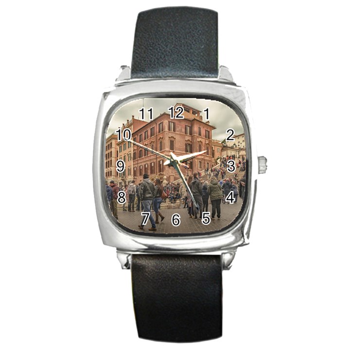 Piazza Di Spagna, Rome Italy Square Metal Watch