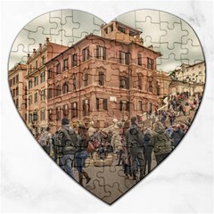 Piazza Di Spagna, Rome Italy Jigsaw Puzzle (heart) by dflcprintsclothing