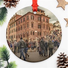 Piazza Di Spagna, Rome Italy Round Ornament (two Sides) by dflcprintsclothing