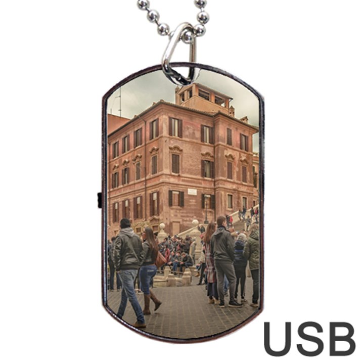 Piazza Di Spagna, Rome Italy Dog Tag USB Flash (One Side)