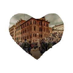 Piazza Di Spagna, Rome Italy Standard 16  Premium Heart Shape Cushions by dflcprintsclothing